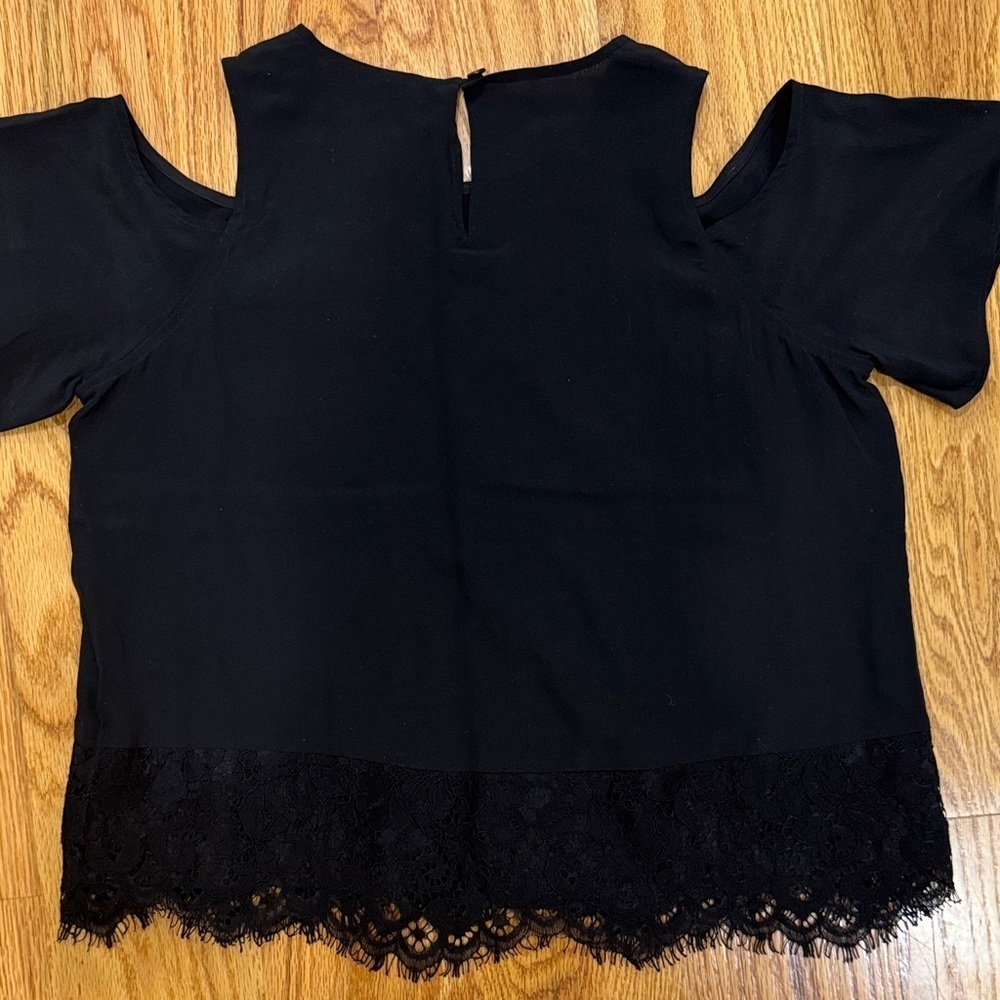 Madewell Black shoulderless blouse with lace hem - Picture 5 of 5